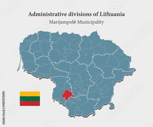 Vector map Lithuania - Marijampole Municipality
