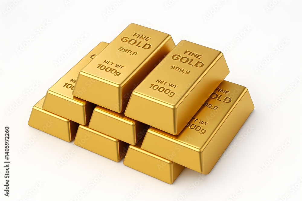Realistic Stack of Fine Gold Bars with Inscriptions on White Background — Wealth and Investment Concept
Realistic Stack of Fine Gold Bars with Inscriptions on White Background — Wealth and Investment Concept
