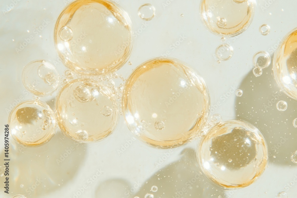 Fototapeta premium Floating Stem Cells Captured in Transparent Medium Highlighting Their Structure and Movement in a Laboratory Setting