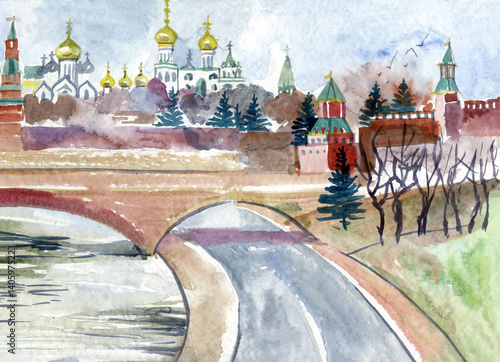Photography Buildings view of Moscow, Capital of Russia