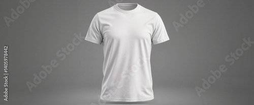 Plain White T-Shirt Mockup on Neutral Background  
