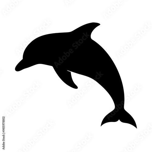 Dolphin silhouette vector illustration for ocean life animal lovers and marine biology enthusiasts design
