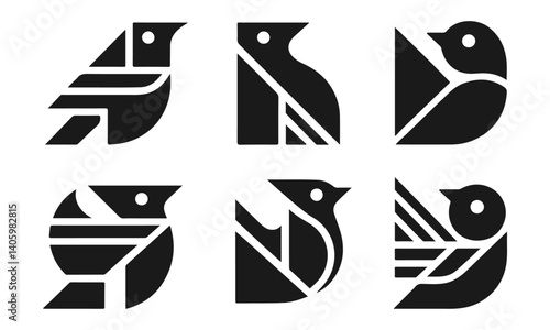 Mid-century Modern Bird Icon set Owl Icon
vector illustration 
