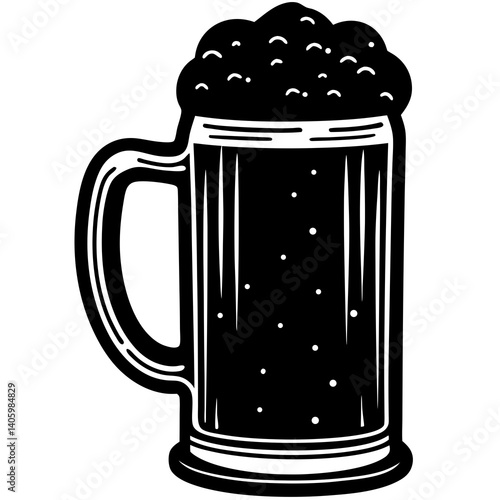 Beer Mug Print Design – Restaurant Menu & Kitchen Tool Graphic for Commercial Use