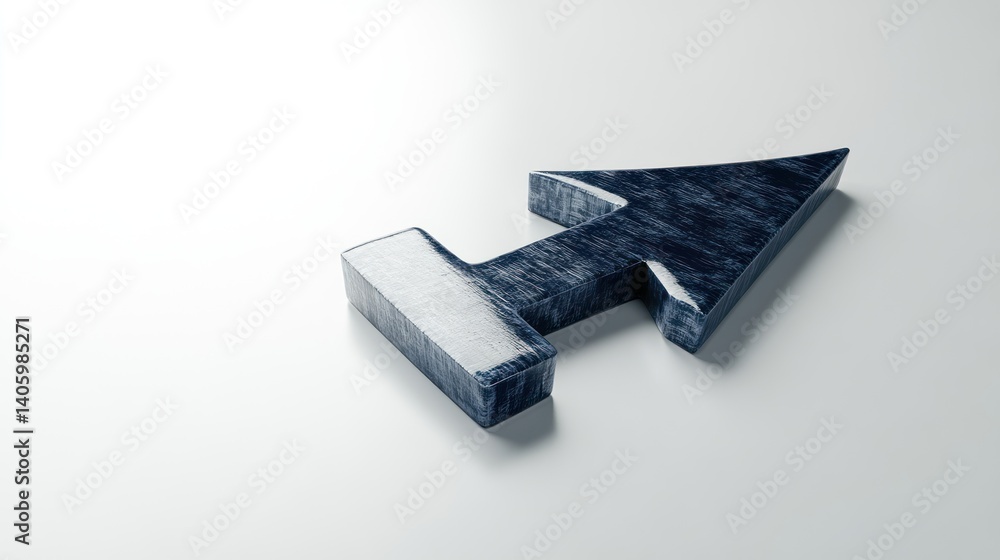 3D Arrow Symbol in Denim Texture Modern Design Element for Navigation and Directional Guidance 3D Arrow Symbol in Denim Texture Modern Design Element for Navigation and Directional Guidance