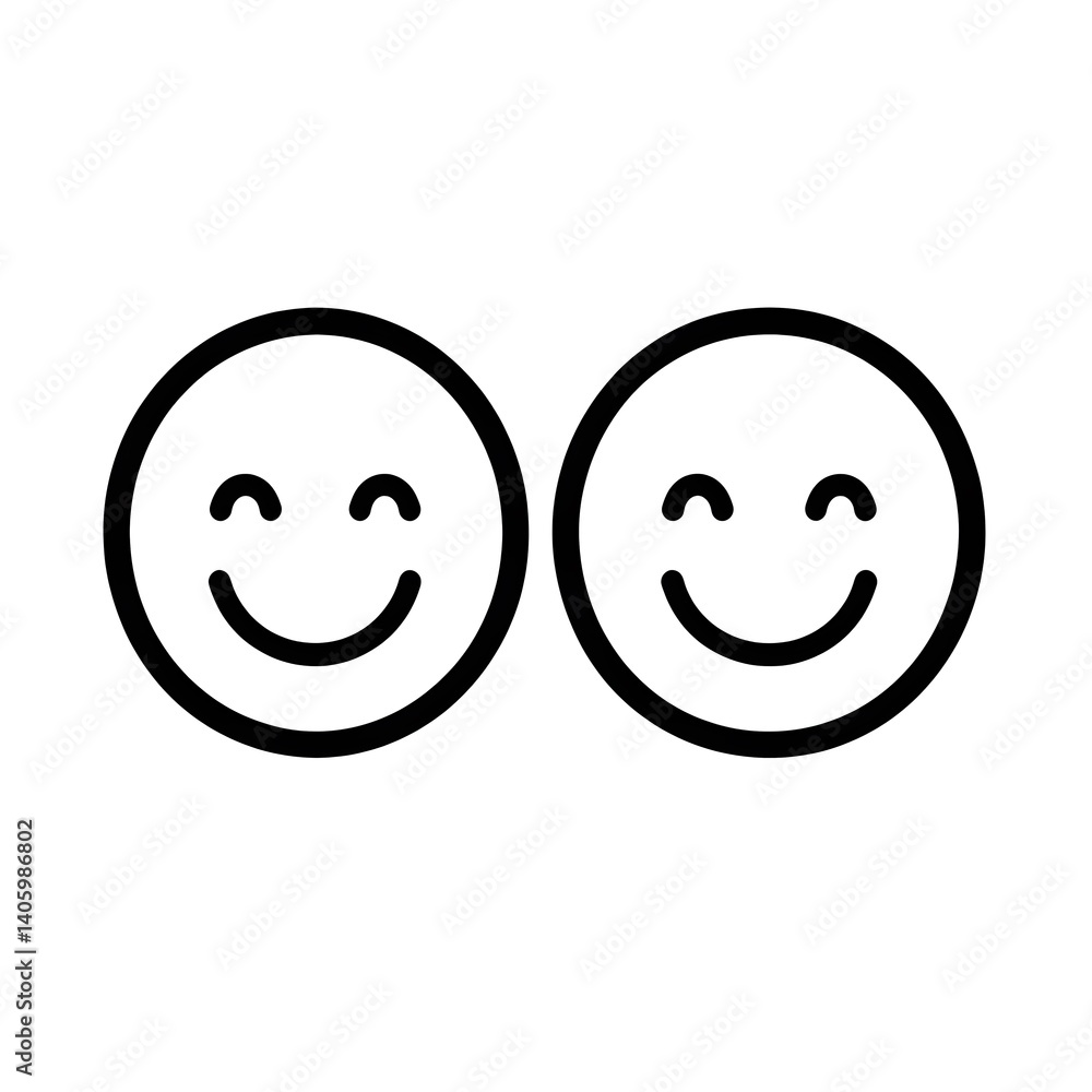 Fototapeta premium Smiling Emoticon Face Icon Symbol Vector stock illustration