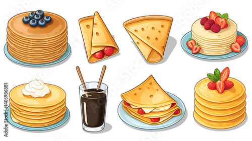 crepe color illustration set