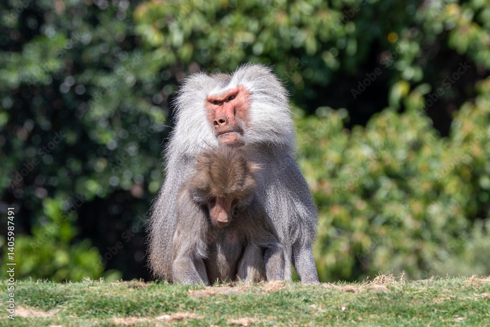 A male hamadryas baboon at a local zoo A male hamadryas baboon at a local zoo