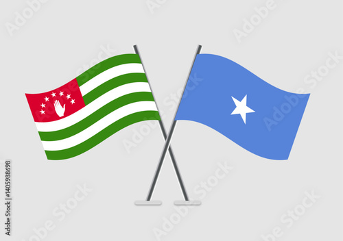 Abkhazia and Somalia vector flags digital graphic for partnership