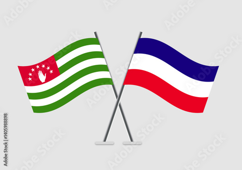 Abkhazia and Los Altos vector flags with subtle lighting and polish