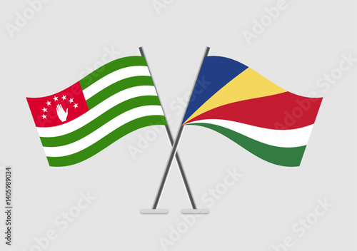 Abkhazia and Seychelles vector flags vector format with formal layout