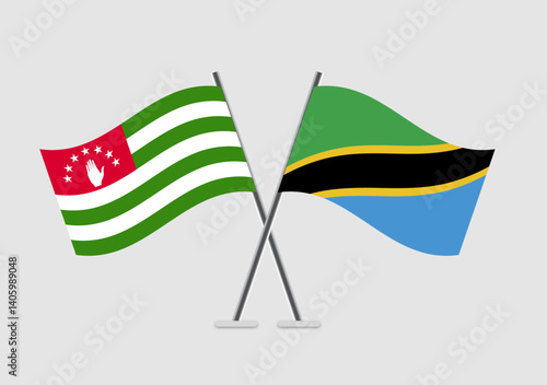 Abkhazia and Tanzania vector flags for public event concepts