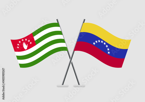 Abkhazia and Venezuela vector flags arranged in elegant pairing