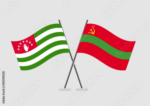 Abkhazia and Transnistria vector flags image for banner or brochure