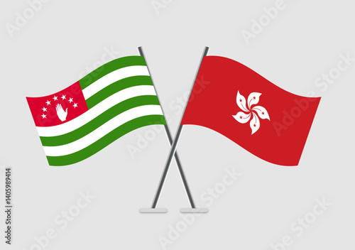 Abkhazia and Honk Kong vector flags on clean vector stage