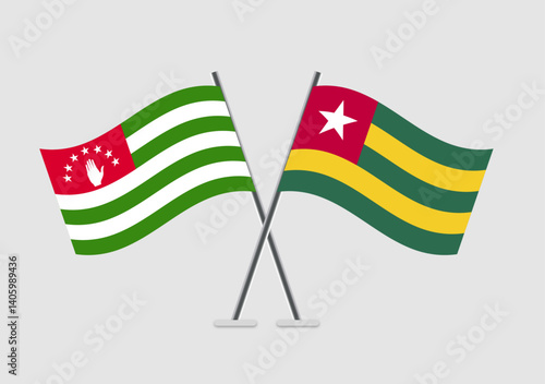 Abkhazia and Togo vector flags with simple crossing alignment