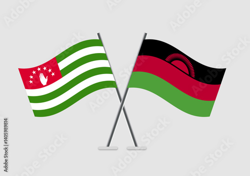 Abkhazia and Malawi vector flags composed with symmetry and flow