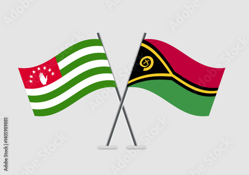 Abkhazia and Vanuatu vector flags image for global unity message