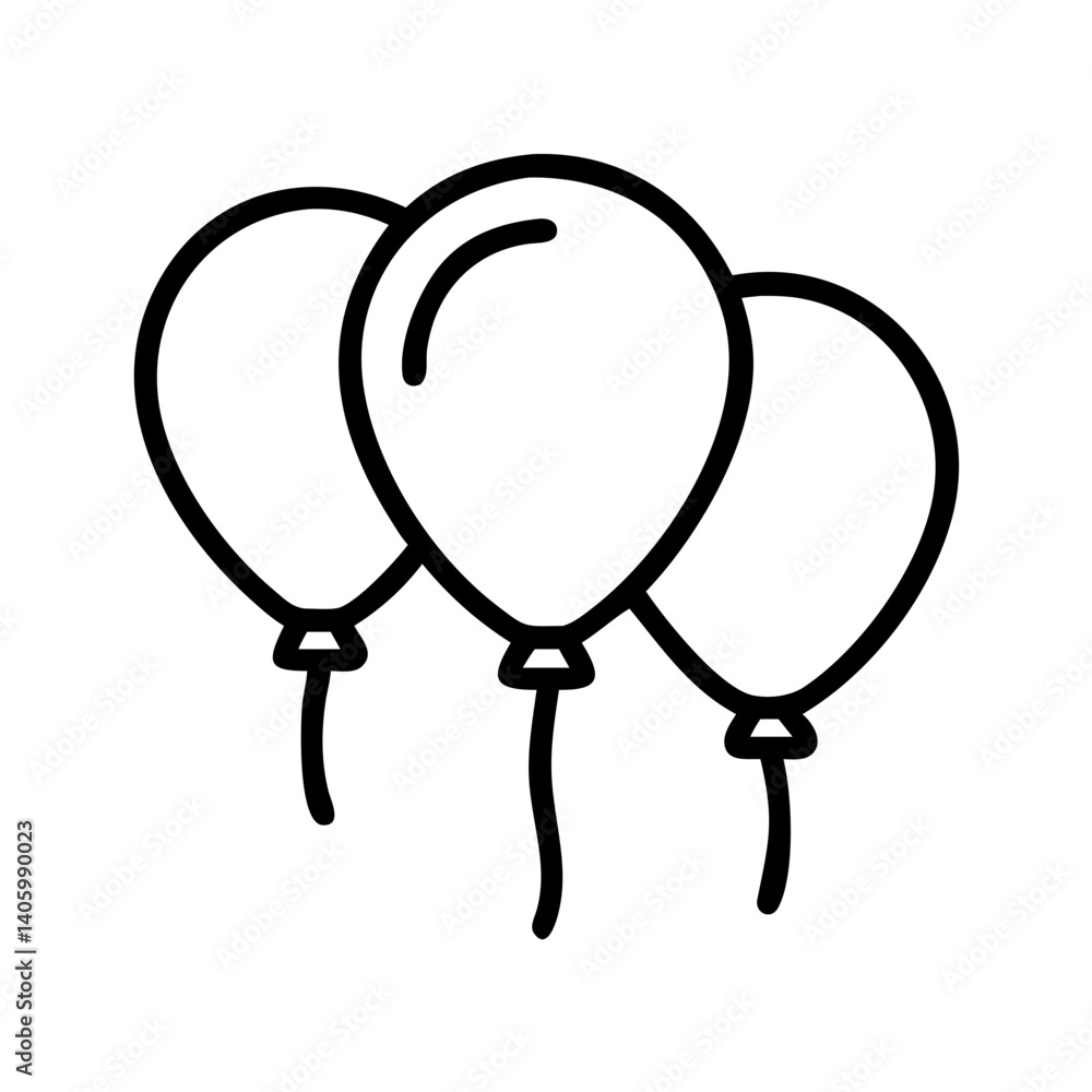 Vector illustration of three balloons for party decoration and celebration event design element Vector illustration of three balloons for party decoration and celebration event design element
