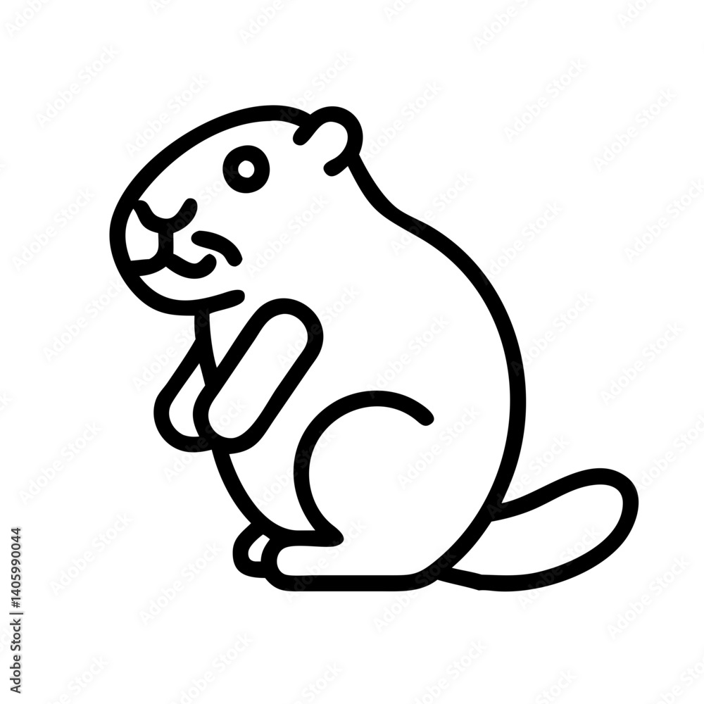 Cute outline groundhog marmot rodent animal illustration vector drawing groundhog day symbol design Cute outline groundhog marmot rodent animal illustration vector drawing groundhog day symbol design