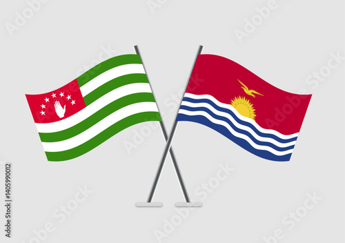 Abkhazia and Kiribati vector flags drawn in abstract national form