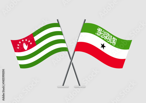 Abkhazia and Somaliland vector flags in united vector alignment