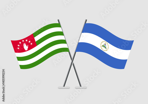 Abkhazia and Nicaragua vector flags in event-ready vector format