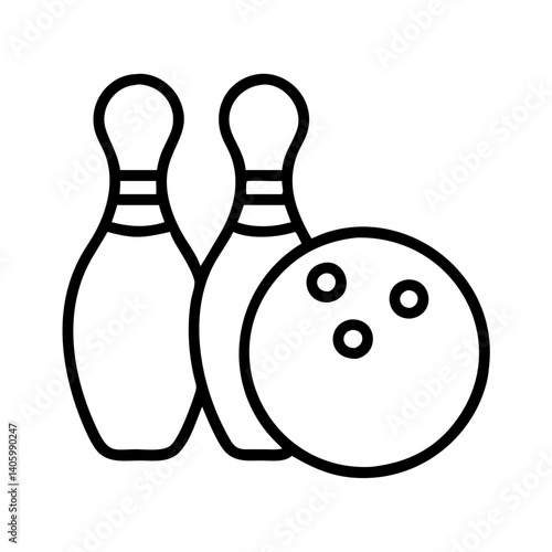 Bowling pins and ball vector illustration for bowling alley and sport equipment design needs