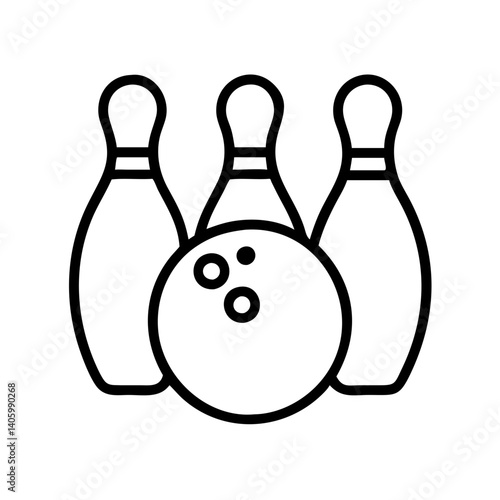 Bowling ball and pins vector illustration for bowling alley sports and recreation game design