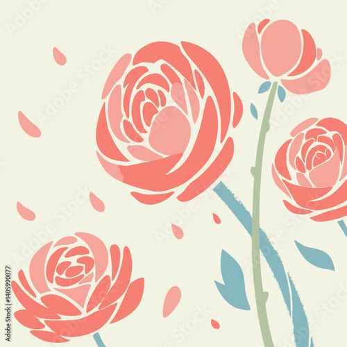 Watercolor peonies in full bloom, painted in soft pastel shades, perfect for elegant and romantic design projects.