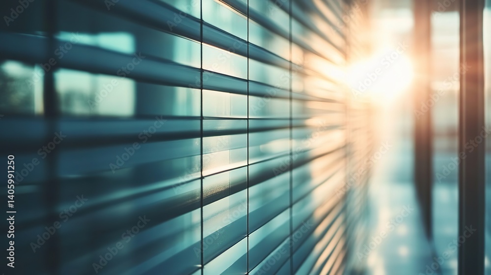 Fototapeta premium Morning Light Through Glass, Soft Reflections, Minimal Serenity