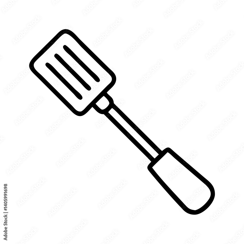 Isolated kitchen spatula vector illustration for cooking and baking needs in black and white Isolated kitchen spatula vector illustration for cooking and baking needs in black and white