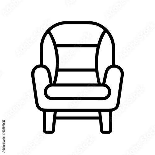 Illustration of comfortable armchair furniture for living room interior design and relaxation time