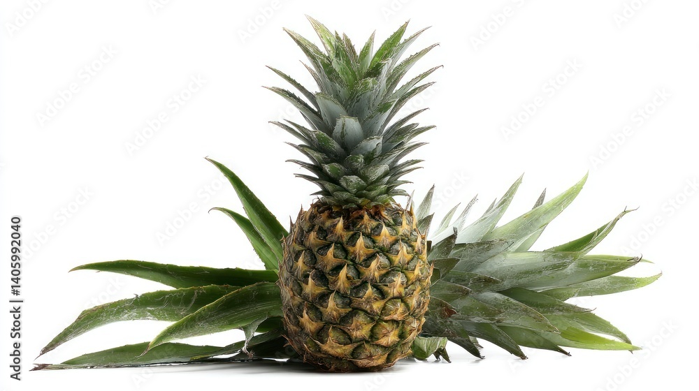 Pineapple Still Life with Tropical Fruit and Green Leaves Pineapple Still Life with Tropical Fruit and Green Leaves