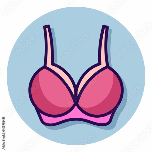 pink bra  Vector icon illustration silhouette Graphics design image white background 
