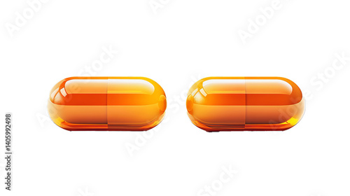 Obraz na płótnie orange medical capsules with oil or medicine on white background w salonie