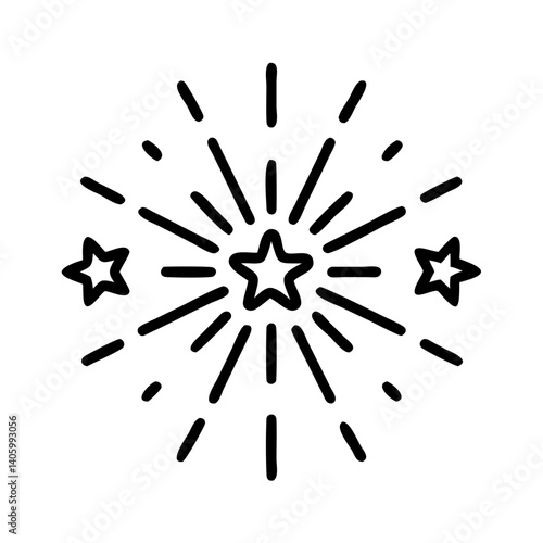 Starburst fireworks vector icon illustration celebration party festive holiday design element graphic