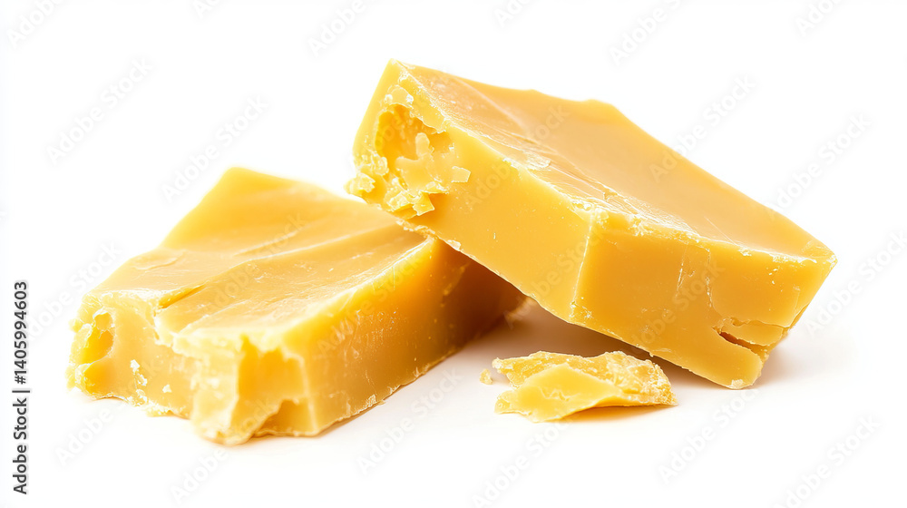 Piece of cheese isolated on a white background
