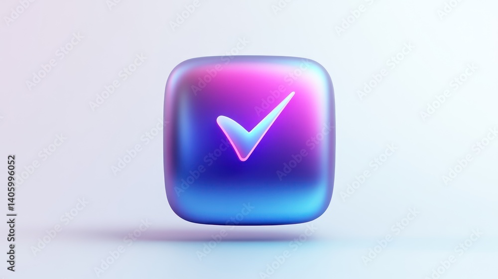 Glowing Checkmark Icon with Gradient Colors Modern Design for Verification Confirmation and Glowing Checkmark Icon with Gradient Colors Modern Design for Verification Confirmation and