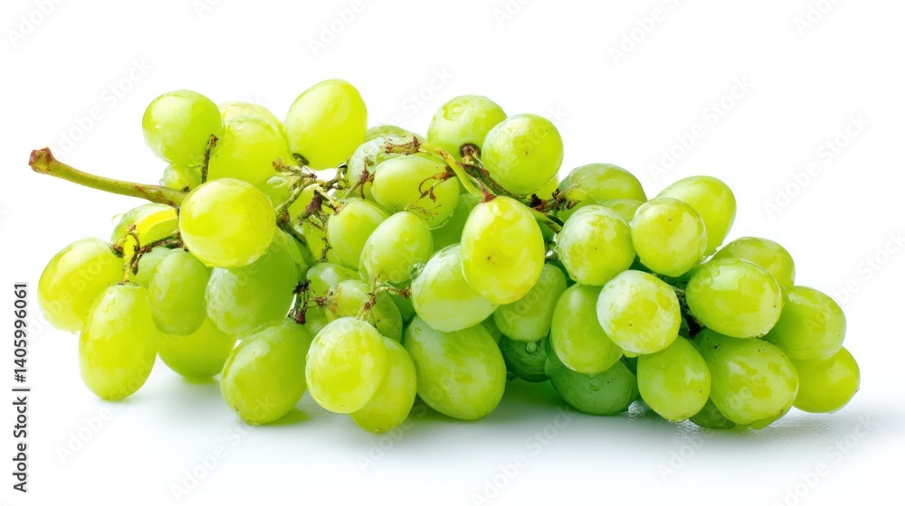 Fresh Green Grapes Bunch Isolated on White Background Fresh Green Grapes Bunch Isolated on White Background