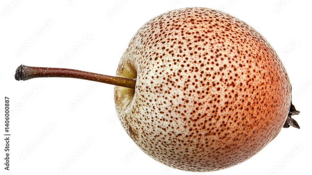 Ripe pear on white background close-up