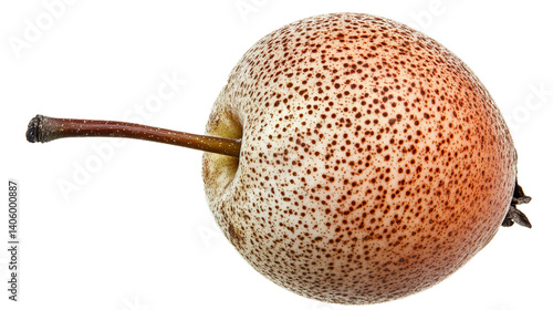 Ripe pear on white background close-up