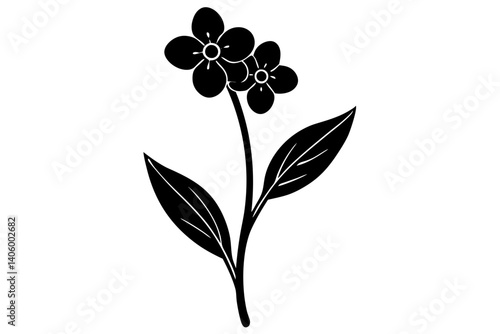 Minimalist Forget Me Not Illustration