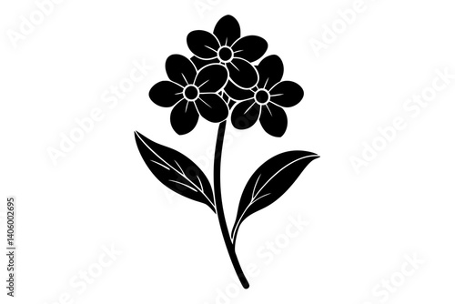 Artistic Forget Me Not Line Art