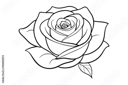 Minimalist Rose Flower Illustration