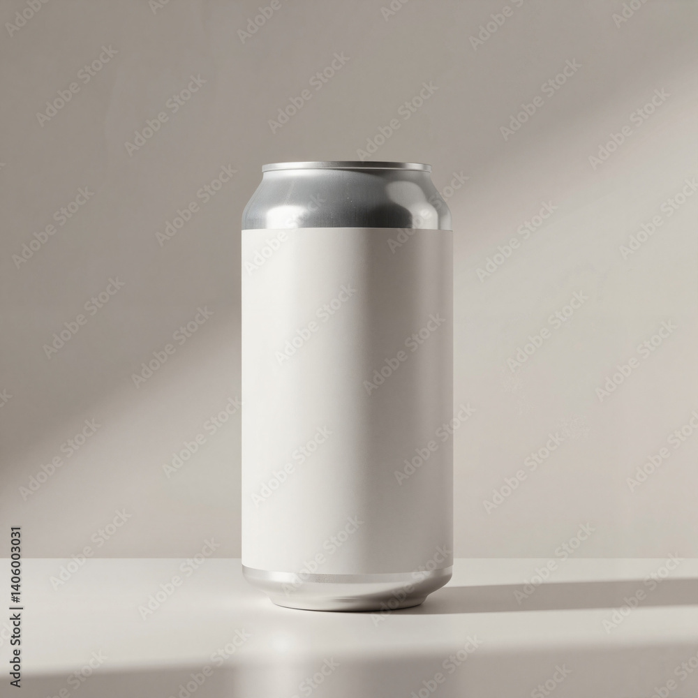 Blank soda can against a minimalistic background Blank soda can against a minimalistic background