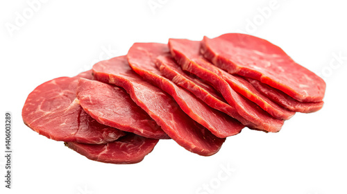 Obraz na płótnie Roast beef slices whıte background w salonie