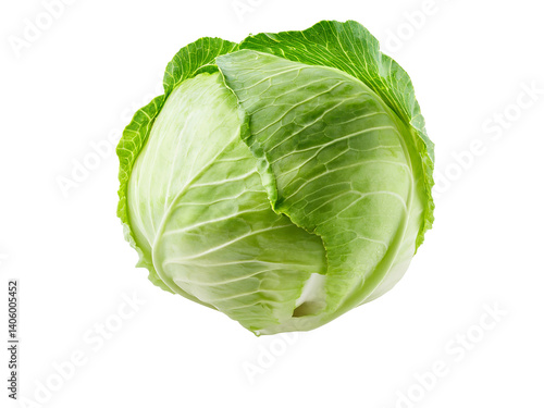 Fresh green cabbage isolated on transparent background