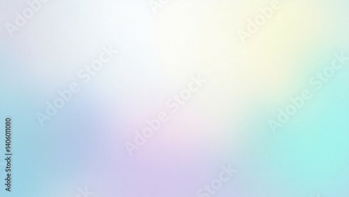 Pastel blue purple lilac lavender green turquoise agua teal yellow beige white abstract background. Color gradient ombre. Noise grain granular particle spray. Line wave. Light soft pale. Metallic foil