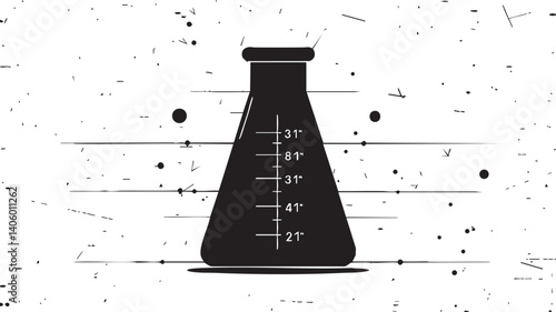 A laboratory flask illustration representing scientific research and experimentation in a clean design.